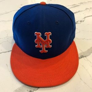 New York Mets New Era Fitted Flat Brim Hat